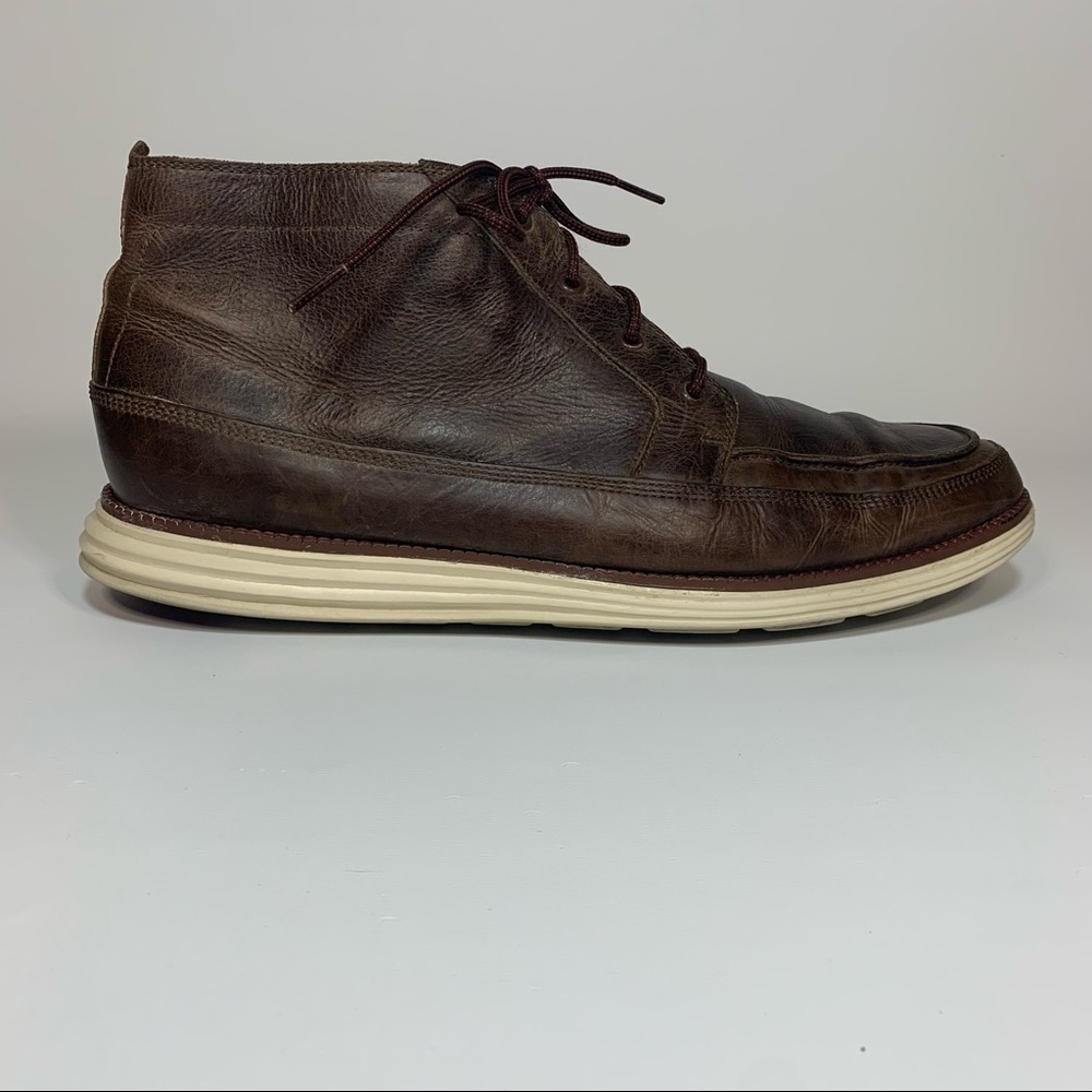 Cole Haan Grand OS Men’s Leather Chukka Boots Lace Up Brown Size 12 M